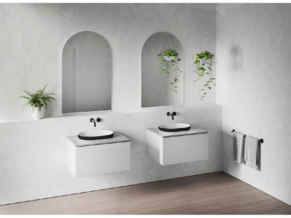 reece Omvivo Venice 500 Semi Inset Basin Solid Surface Softskin Black
