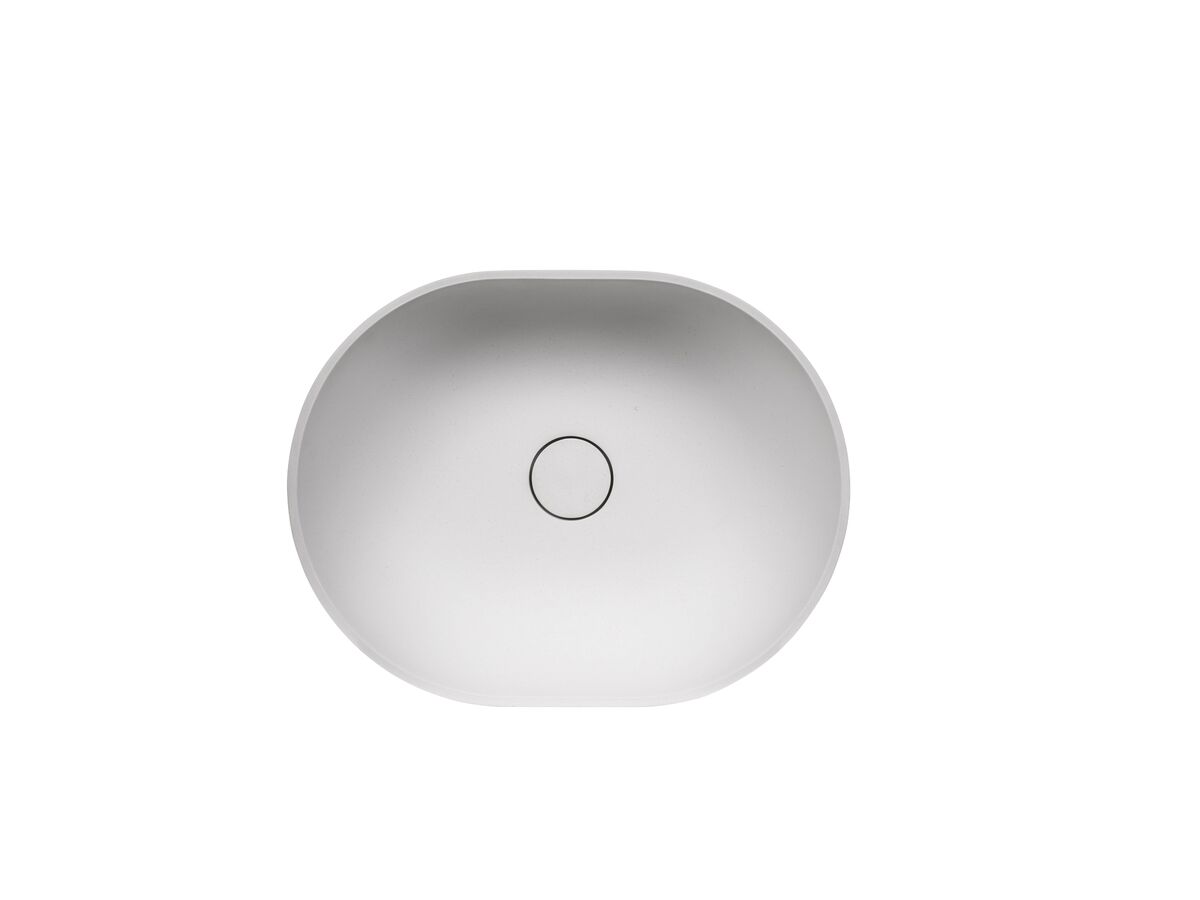 Reece Omvivo Villa Thin Edge Oval Above Counter Basin 485mm White Haven