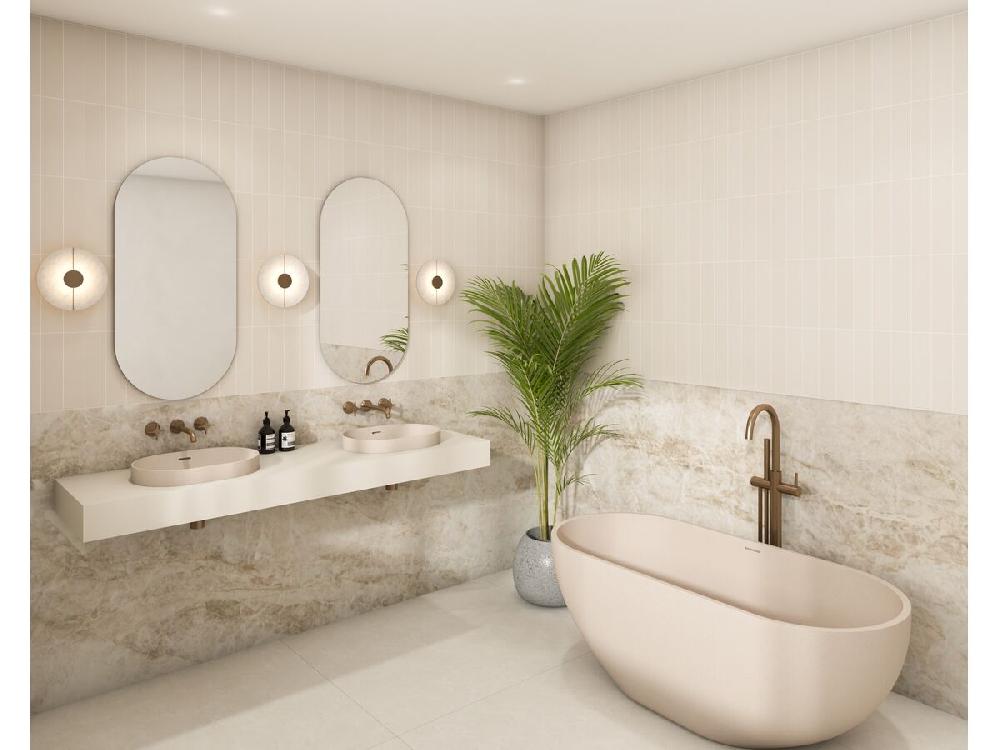 Reece Omvivo Villa Thin Edge Oval Semi Inset Basin 485mm Island Sand