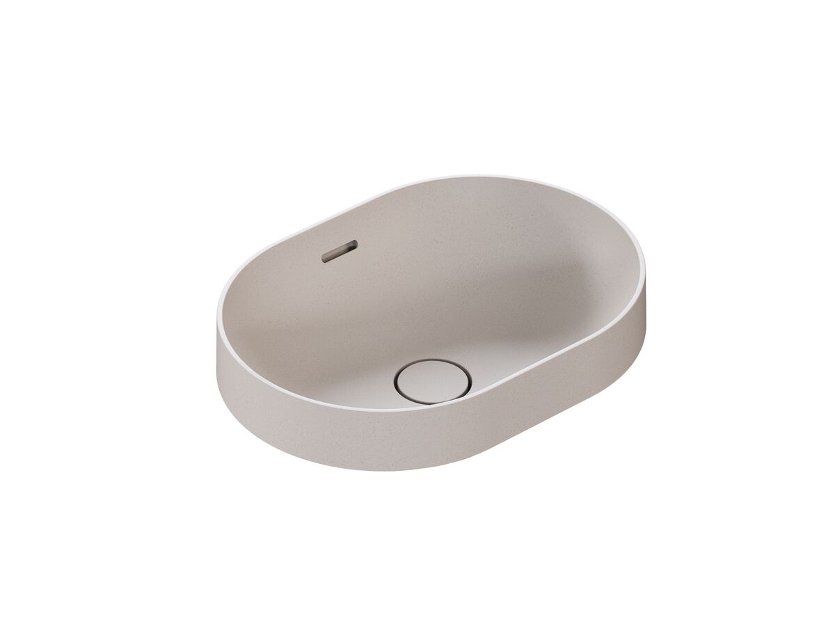 reece Omvivo Villa Thin Edge Oval Semi Inset Basin 485mm Island Sand