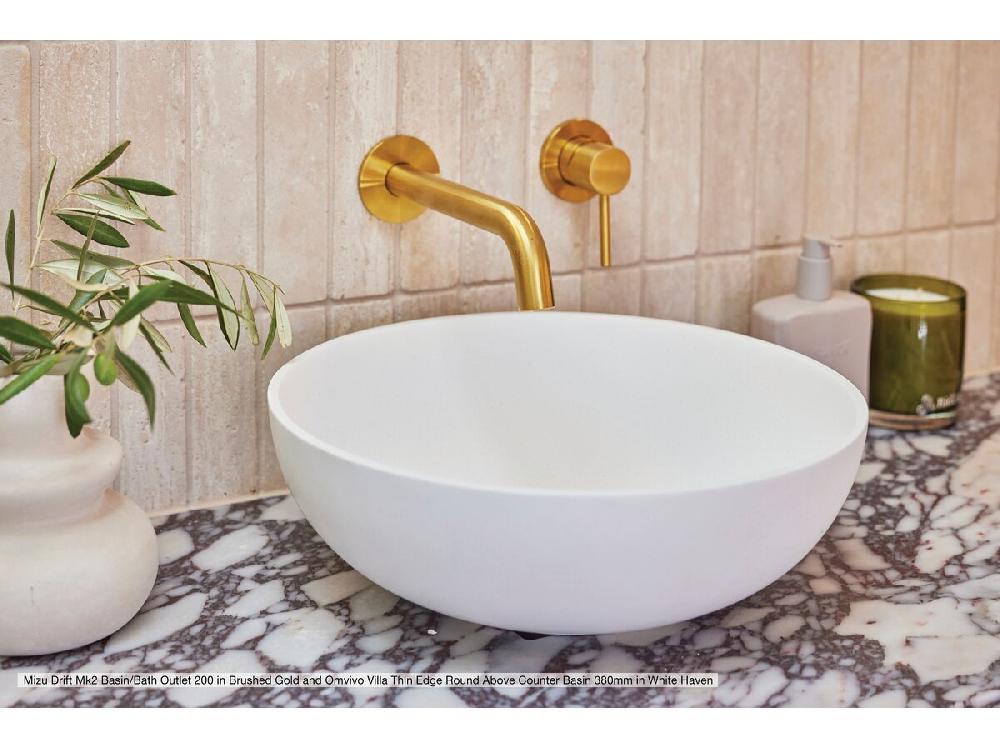 Reece Omvivo Villa Thin Edge Round Above Counter Basin 380mm White Haven