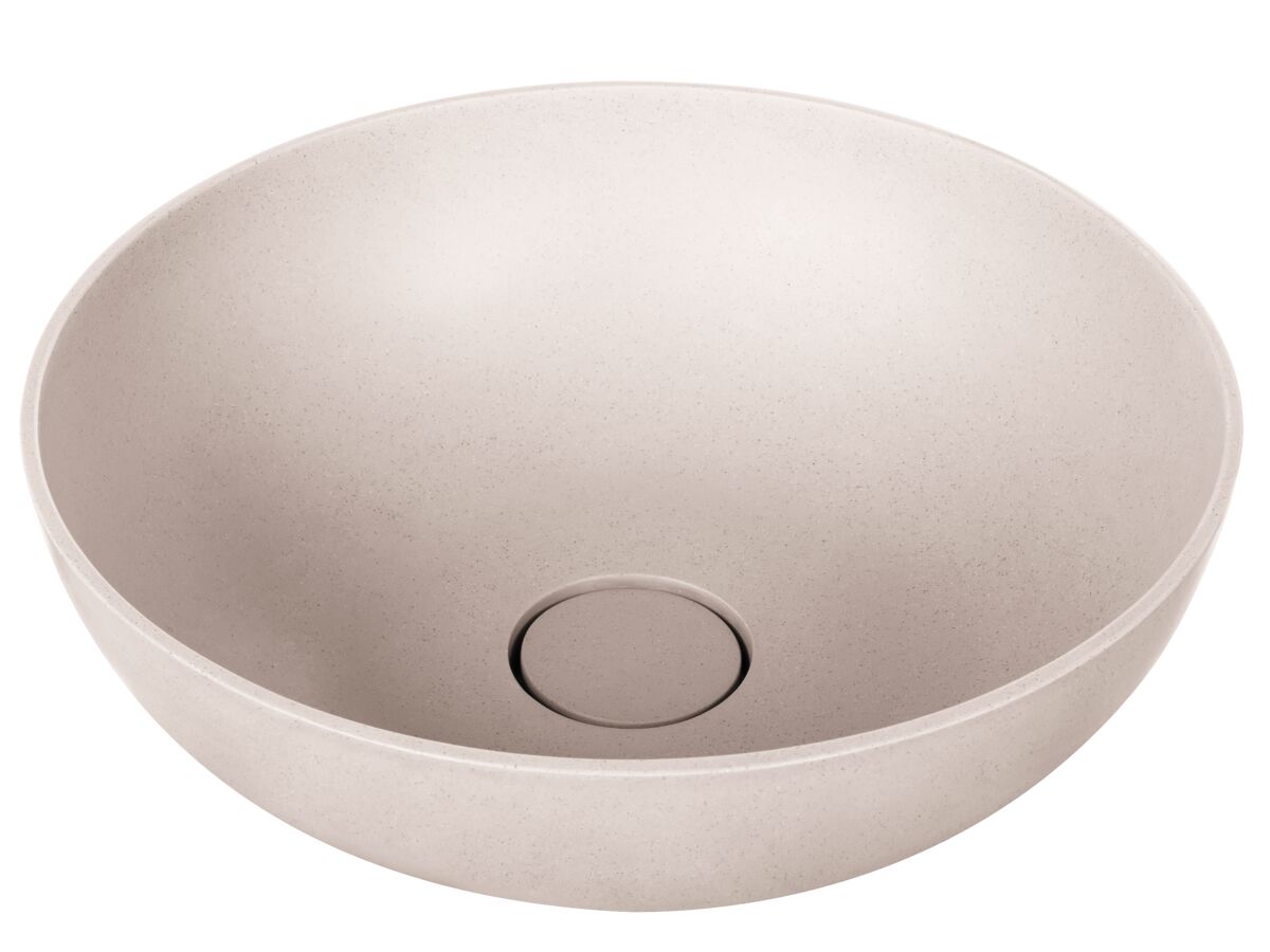 reece Omvivo Villa Thin Edge Round Above Counter Basin 380mm Island Sand