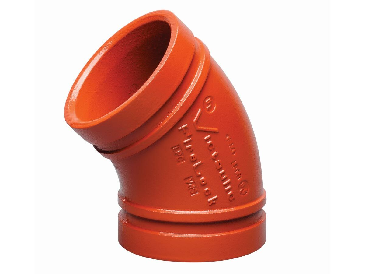 reece Painted Roll Groove Elbow 45 Degrees 100mm (114)