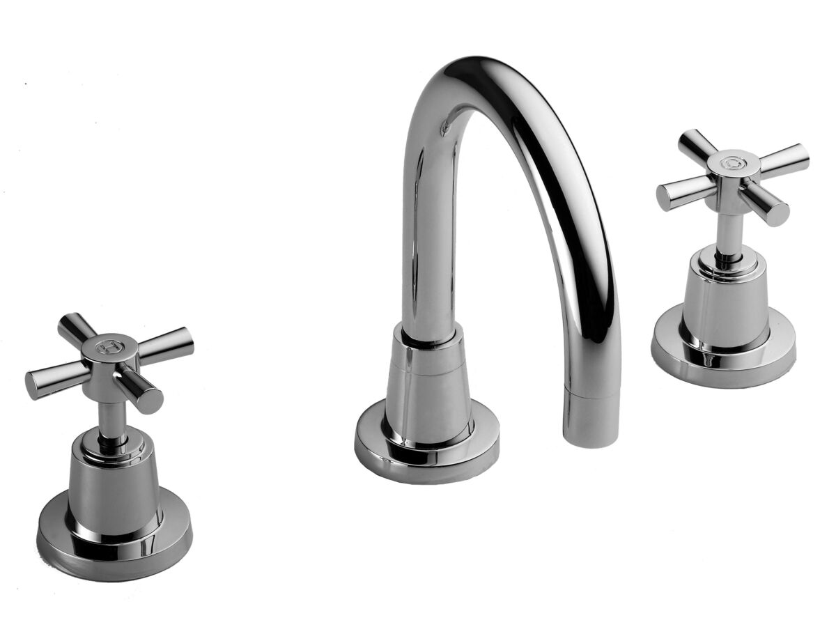 reece Phoenix Gen X Basin Set Gooseneck Swivel Cross 3/4 Ceramic Disc Chrome (5 Star)