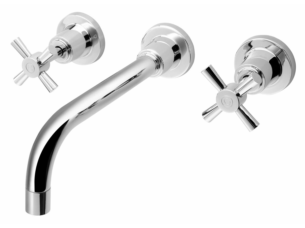 reece Phoenix Gen X Bath Set 200mm Curved Outlet Cross Ceramic Disc Chrome