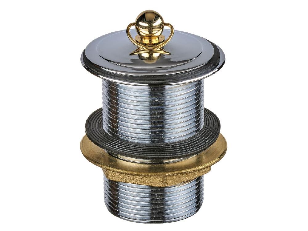 reece Posh 40mm Plug & Waste No Overflow Chrome with Gold Handle
