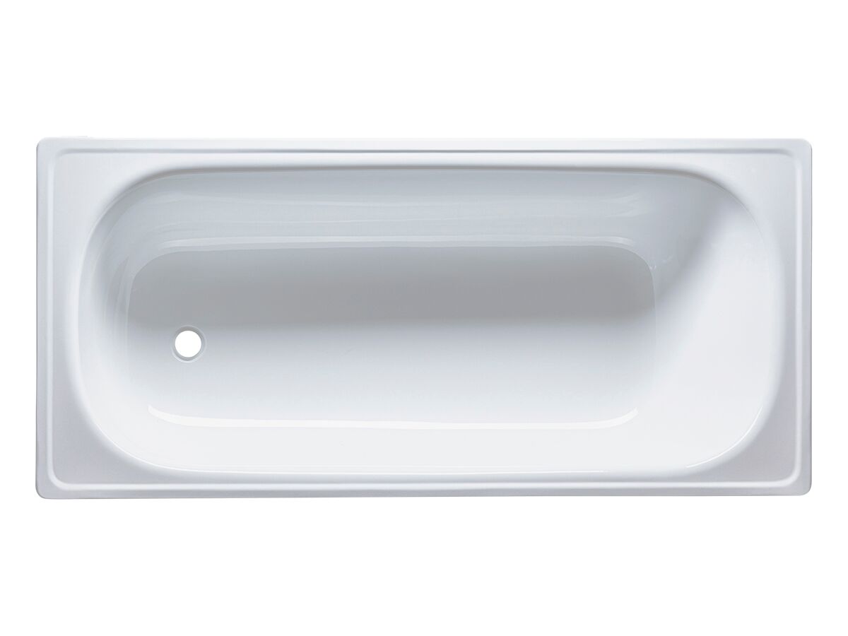 reece Posh Bristol Enamelled Pressed Steel Inset Bath 1500mm x 700mm x 390mm White
