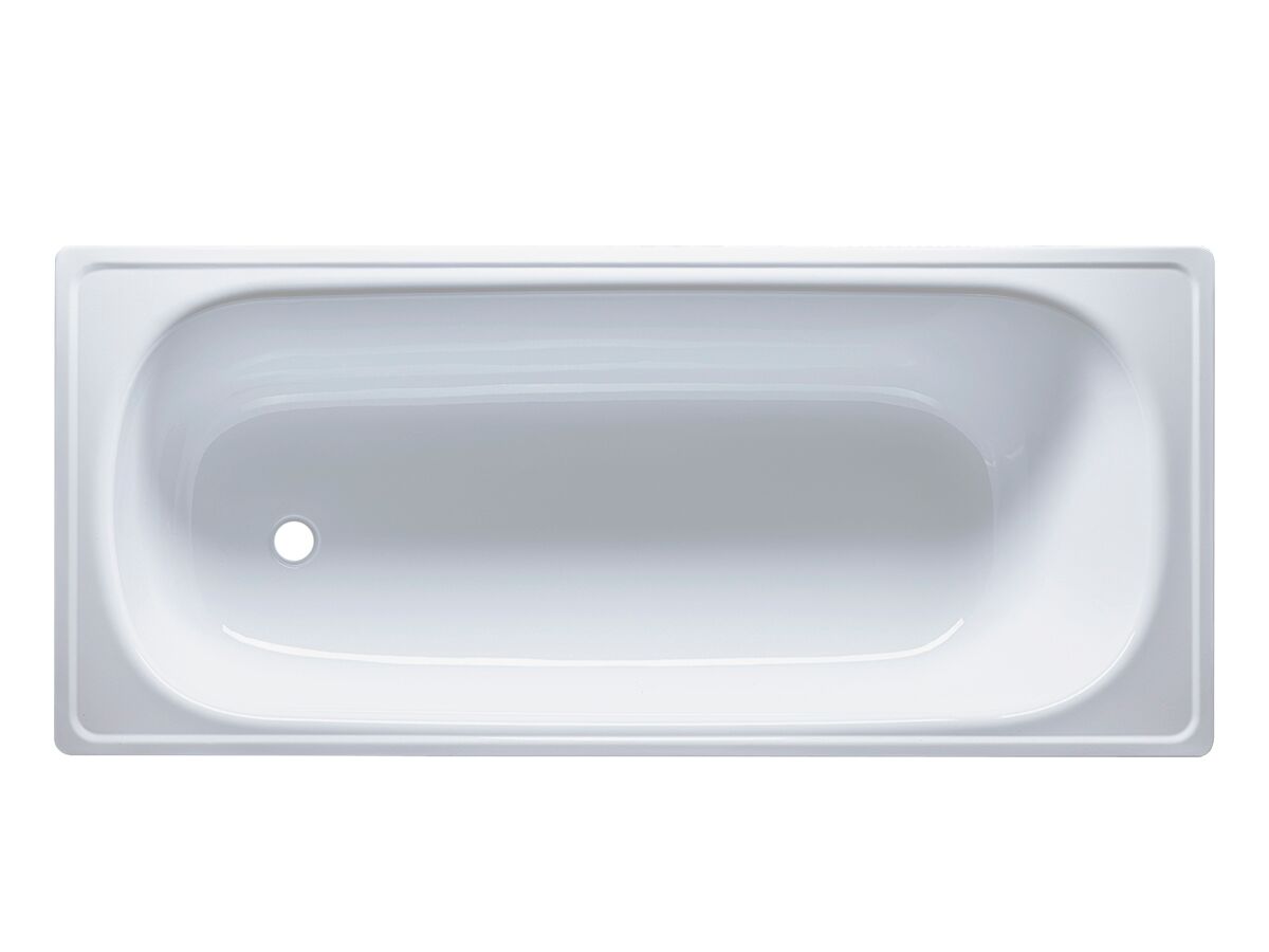 reece Posh Bristol Enamelled Pressed Steel Inset Bath 1600mm x 700mm x 390mm White