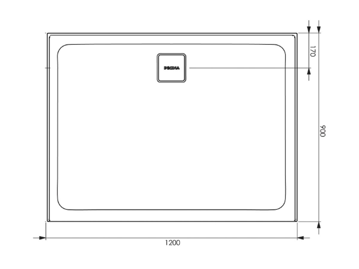 Reece Posh Bristol Luna Shower Base 1200mm X 900mm Rear Outlet 3 Tiling Bead