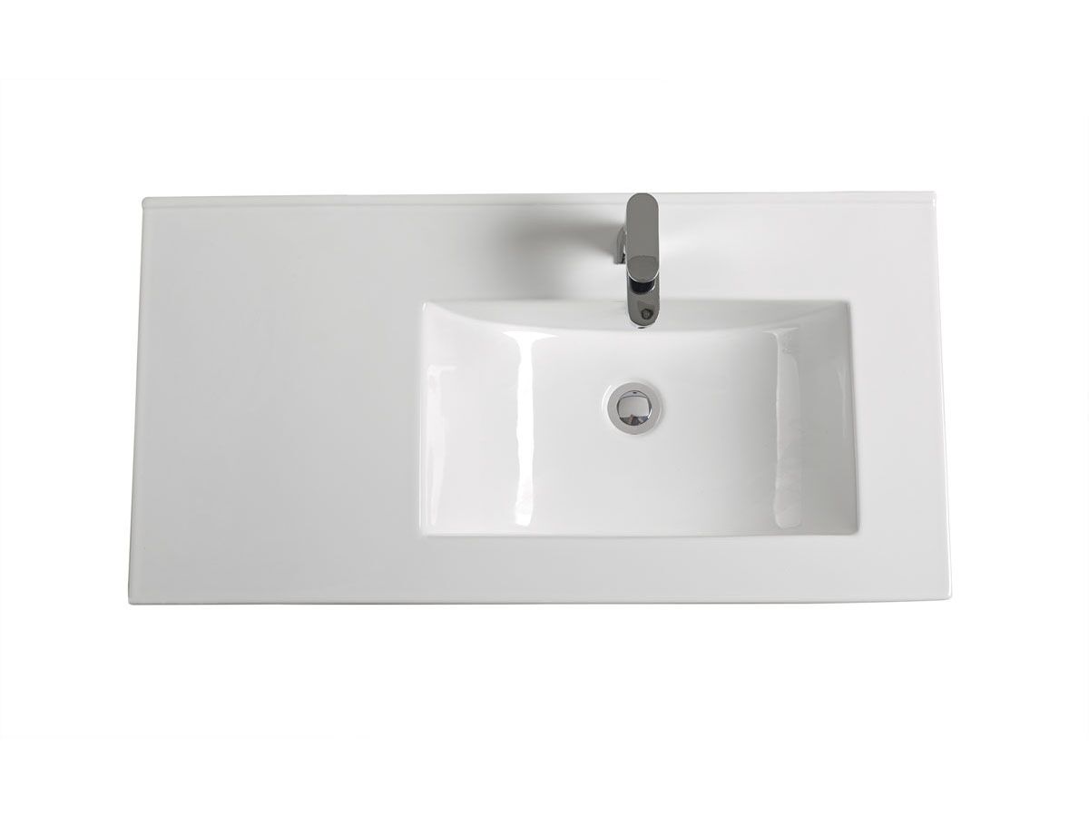 Reece Posh Bristol MK2 900mm Vanity Unit With Kick Right Hand Bowl 2 Door And 3 Left Hand Drawers 1 Taphole White