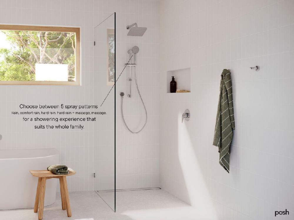 Reece Posh Bristol MK2 Single Rail Shower 5 Function Chrome (3 Star)