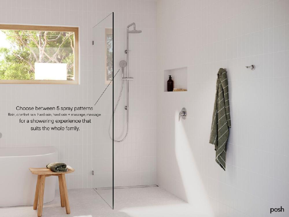 Reece Posh Bristol MK2 Twin Rail Shower With Top Rail Water Inlet Chrome (3 Star)
