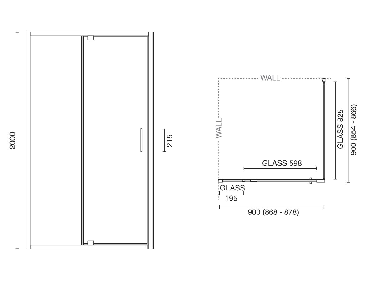 Reece Posh Bristol Shower Screen 900mm X 900mm Chrome