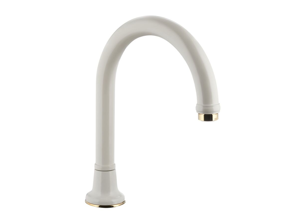 reece Posh Bristol Swivel Hob Outlet Gooseneck 25mm White/Gold (4 Star)