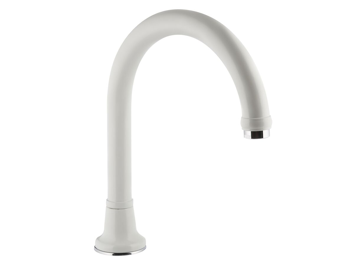 reece Posh Bristol Swivel Hob Outlet Gooseneck 25mm White/Chrome (4 Star) Lead Free