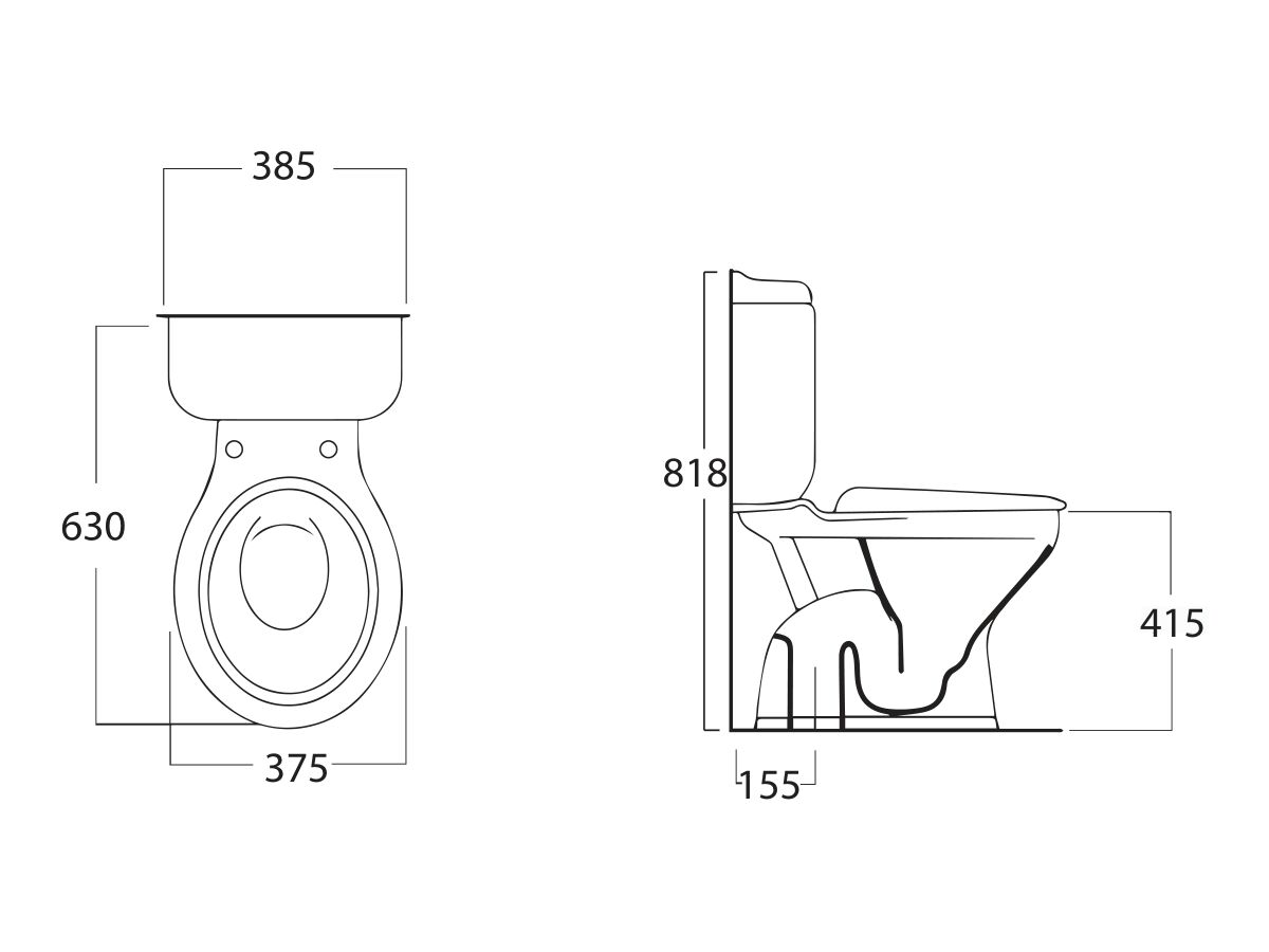 Reece Posh Canterbury Close Coupled Toilet Suite With Oak Cherry Seat White (4 Star)