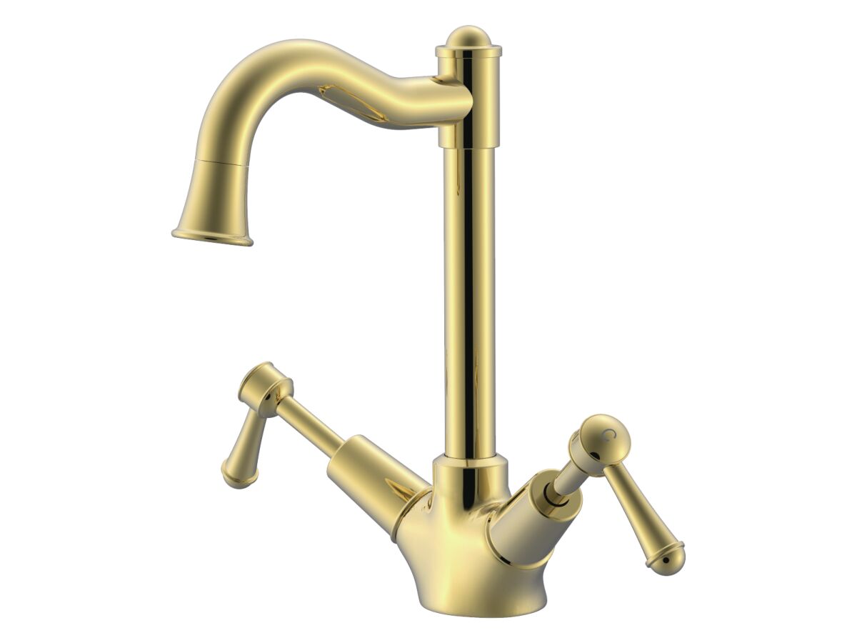 reece Posh Canterbury English Basin Twinner Lever Handles Polished Brass Gold (4 Star)