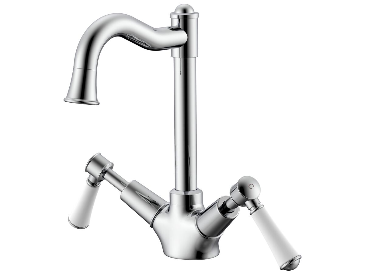 Reece Posh Canterbury English Basin Twinner Lever Porcelain Handles Chrome (4 Star)