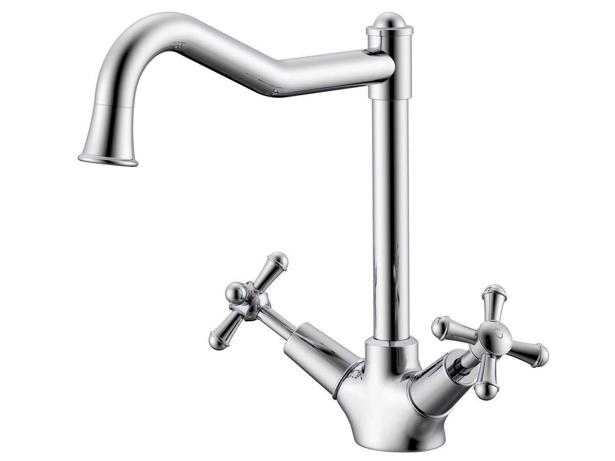 reece Posh Canterbury English Sink Twinner Tap Small Cross Chrome (4 Star)