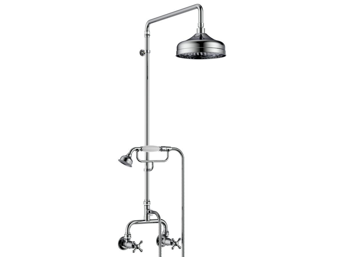 reece Posh Canterbury Exposed Twin Telephone Shower Set Cross Handles Chrome (3 Star)