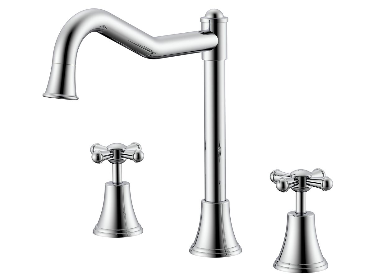 reece Posh Canterbury Hob English Sink Set Cross Handles Chrome (4 Star)