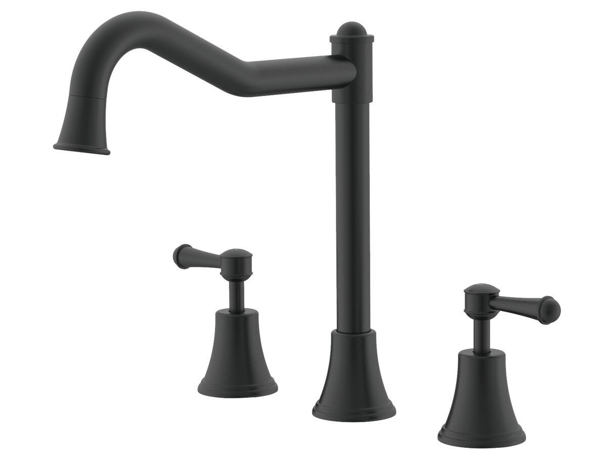reece Posh Canterbury Hob English Spa Set Lever Handles Matte Black