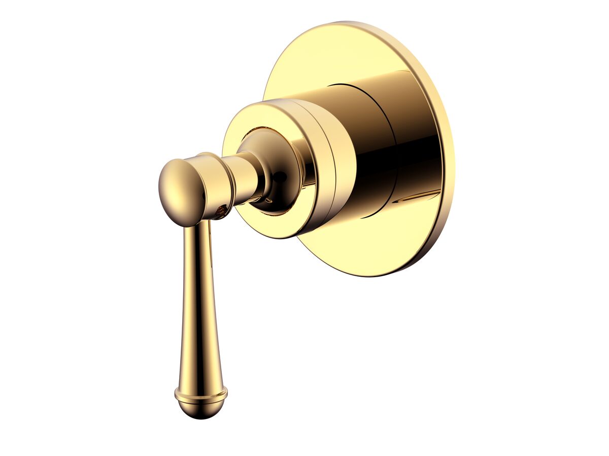reece Posh Canterbury Shower Mixer with Small Cover Plate Polished Brass Gold