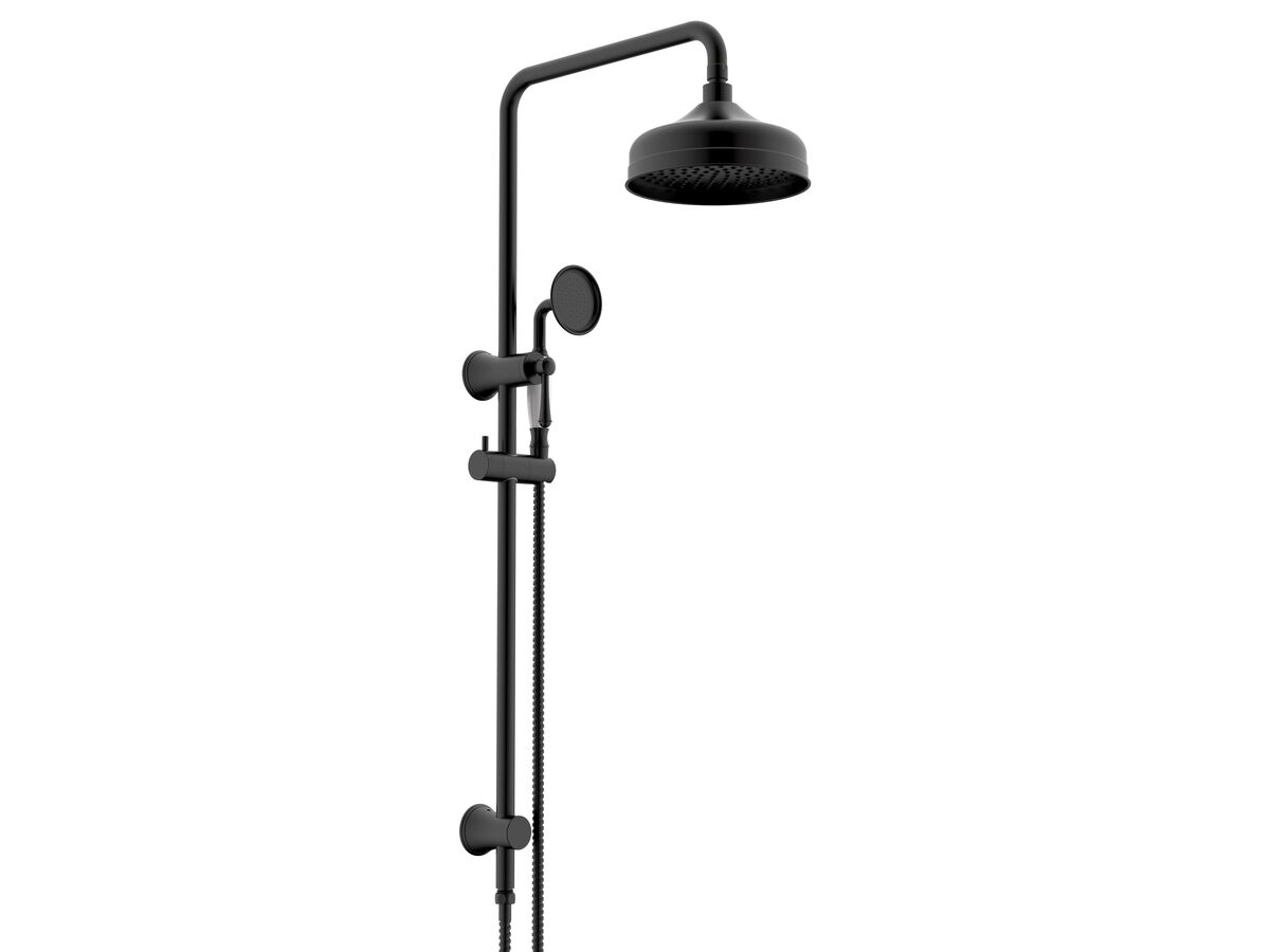 reece Posh Canterbury Twin Rail Shower with Top Rail Water Inlet Matte Black (3 Star)