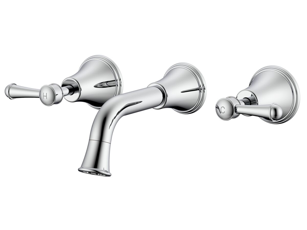 Reece Posh Canterbury Wall Basin Set 150mm Lever Handles Chrome (4 Star)