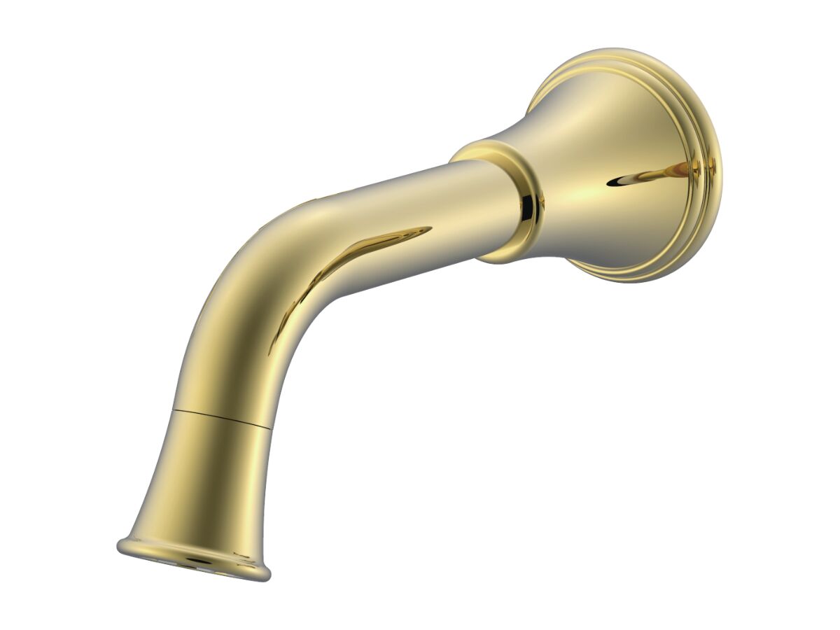 reece Posh Canterbury Wall Bath Outlet 150mm Polished Brass Gold
