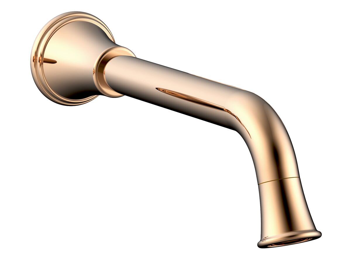 reece Posh Canterbury Wall Bath Outlet 220mm Polished Brass Gold