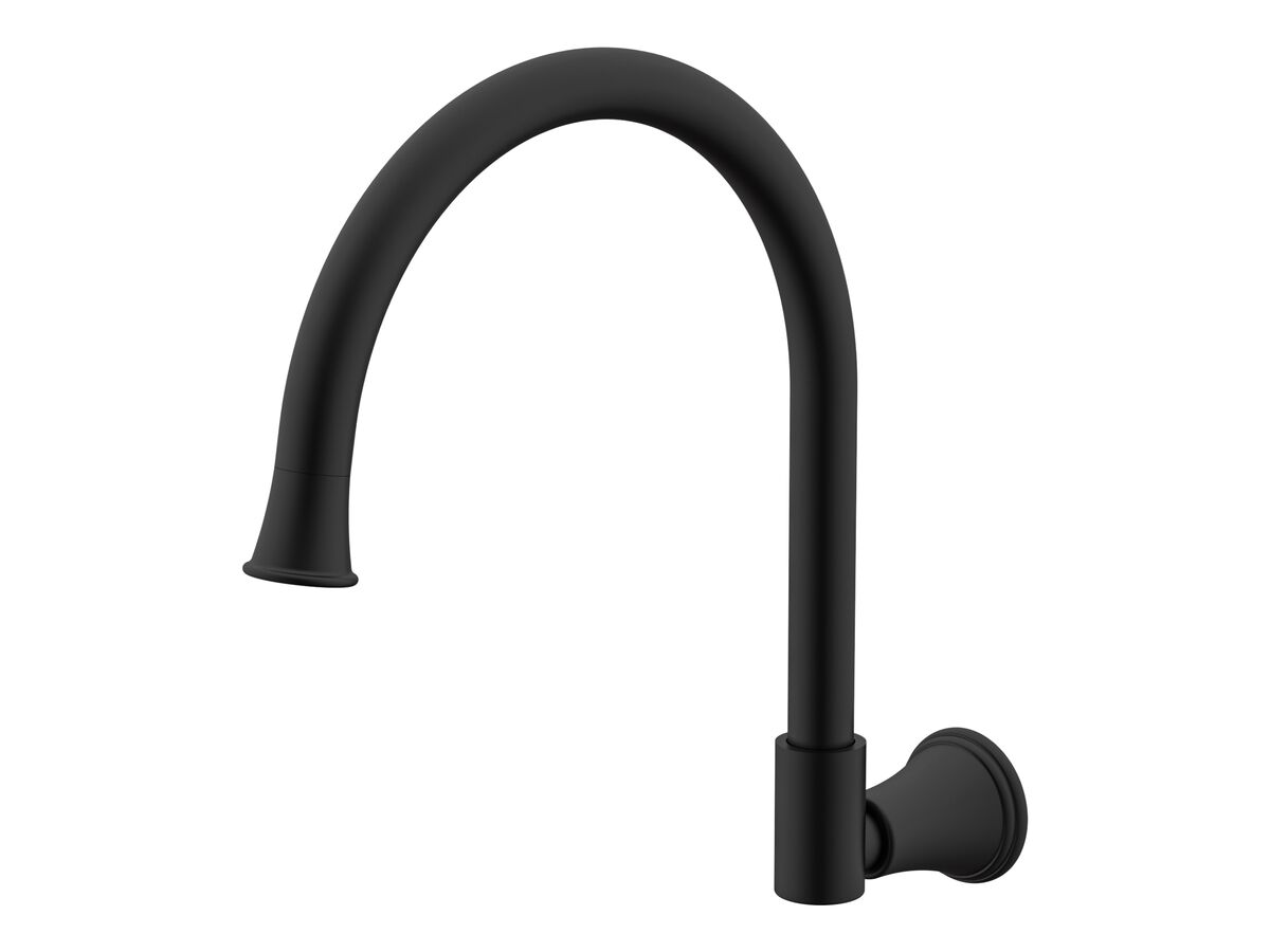 reece Posh Canterbury Wall Gooseneck Sink Outlet Only Matte Black (4 Star) Lead Free