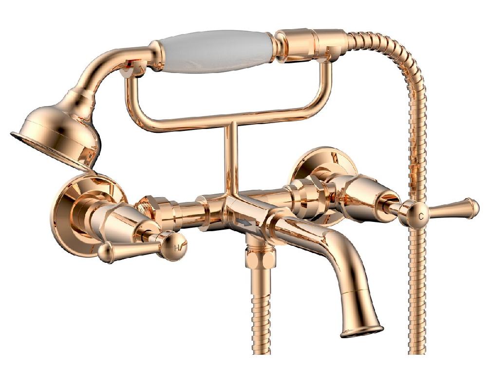 reece Posh Canterbury Wall Telephone Bath Set Lever Handles Polished Brass Gold (3 Star)