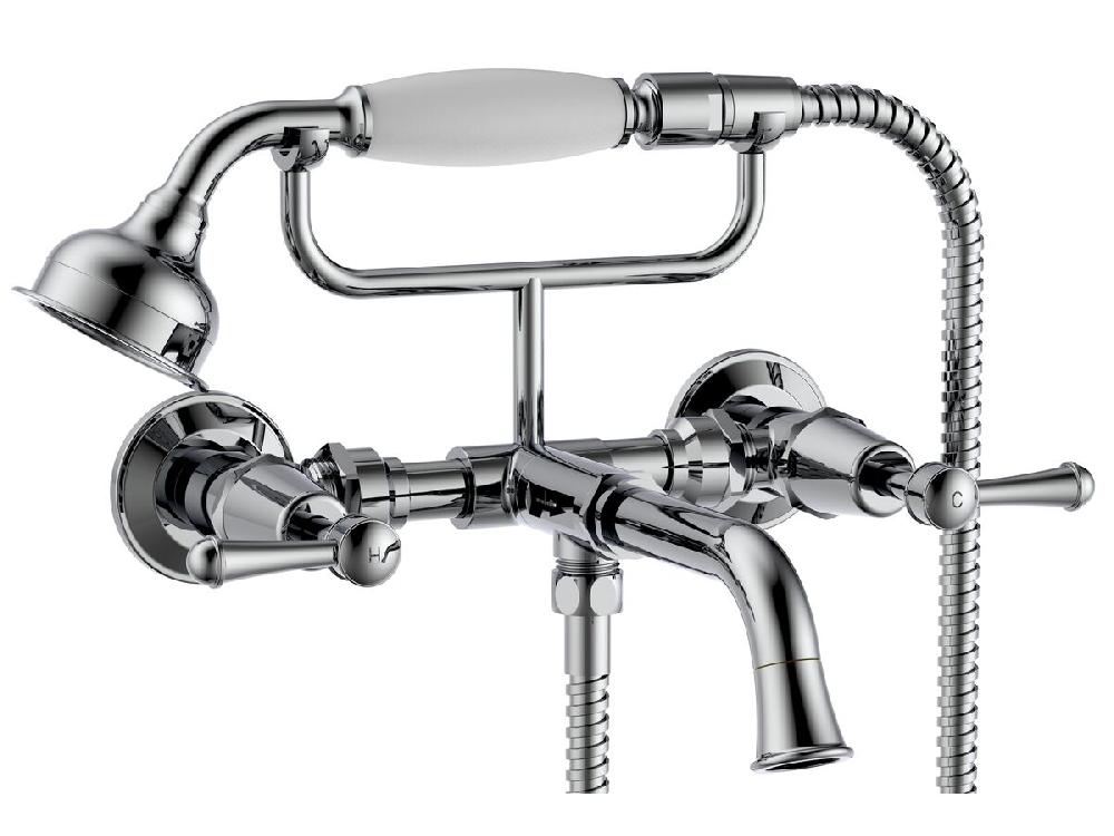 reece Posh Canterbury Wall Telephone Bath Set Lever Handles Chrome (3 Star)