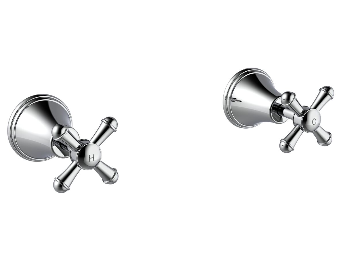 reece Posh Canterbury Wall Top Assemblies Cross Chrome