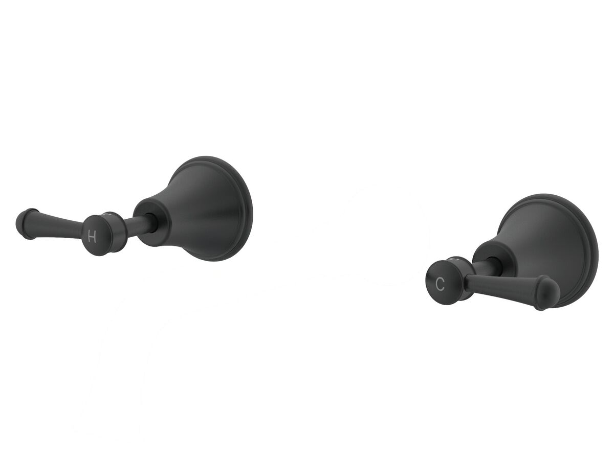 Reece Posh Canterbury Wall Top Assemblies Lever Handles Matte Black Lead Free