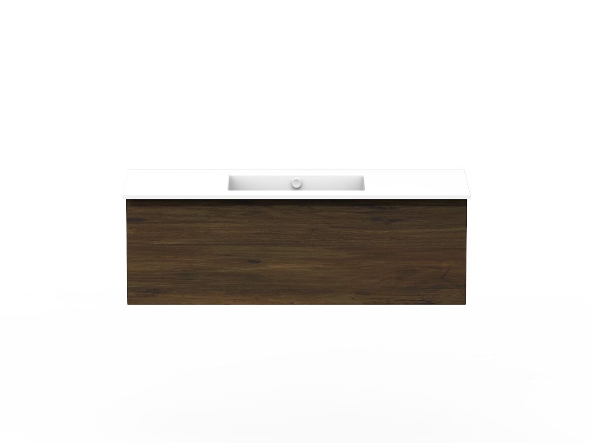reece Posh Domaine All Drawer 1200mm Wall Hung Vanity Centre Basin Ceramic Top
