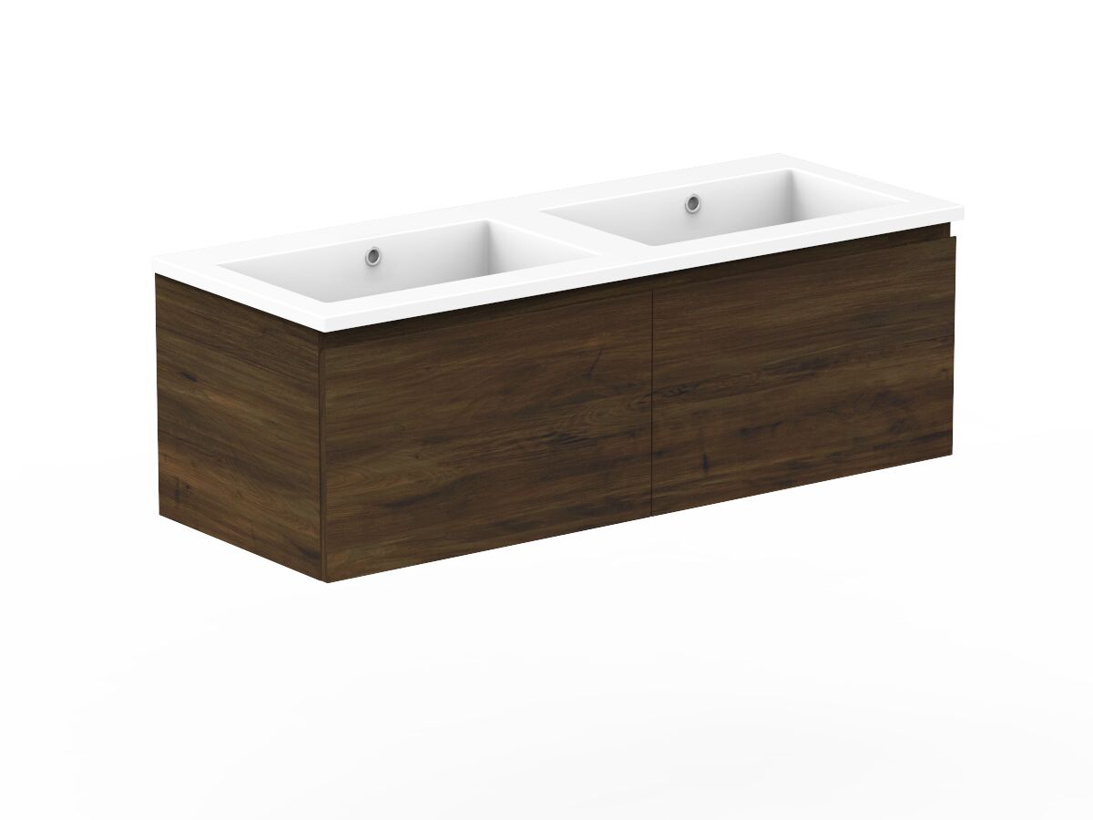 Reece Posh Domaine All Drawer 1200mm Wall Hung Vanity Double Basin Cast Marble Top