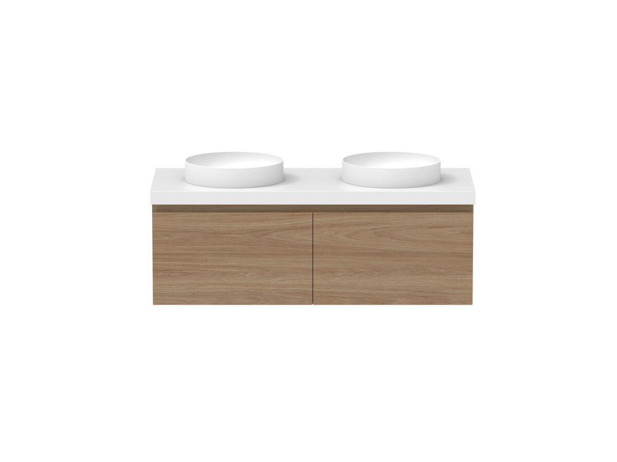 reece Posh Domaine All Drawer 1200mm Wall Hung Vanity Double Basin 50mm Durasein Top