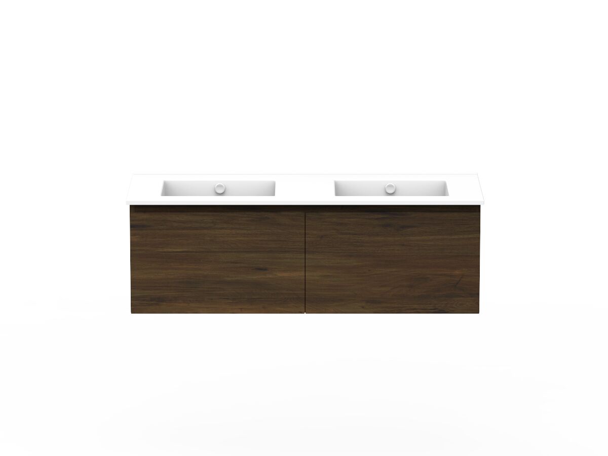 reece Posh Domaine All Drawer 1200mm Wall Hung Vanity Double Basin Ceramic Top