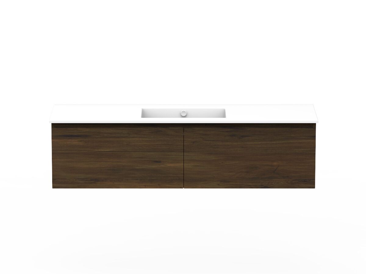 reece Posh Domaine All Drawer 1500mm Wall Hung Vanity Centre Basin Ceramic Top