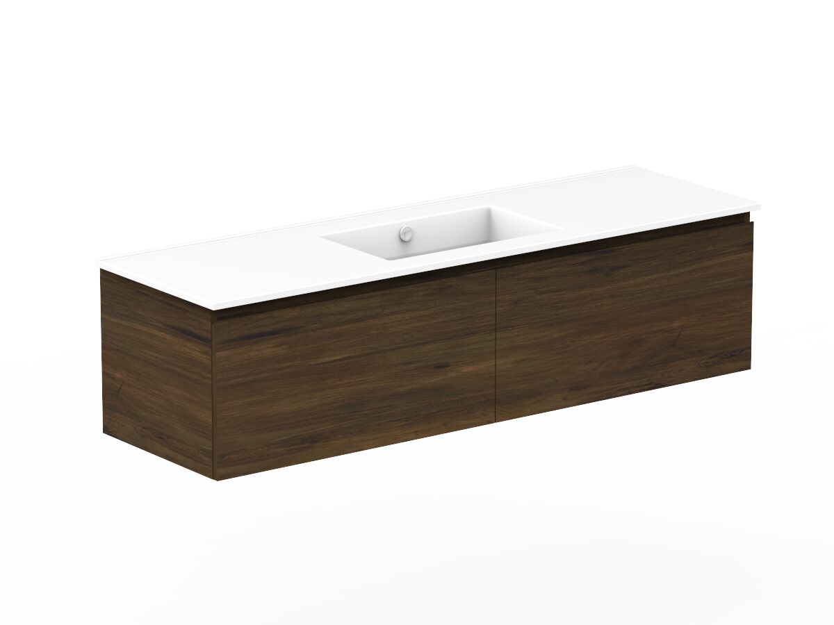 Reece Posh Domaine All Drawer 1500mm Wall Hung Vanity Centre Basin Ceramic Top