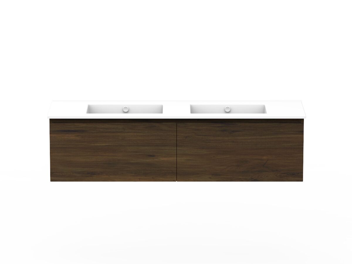 reece Posh Domaine All Drawer 1500mm Wall Hung Vanity Double Basin Ceramic Top