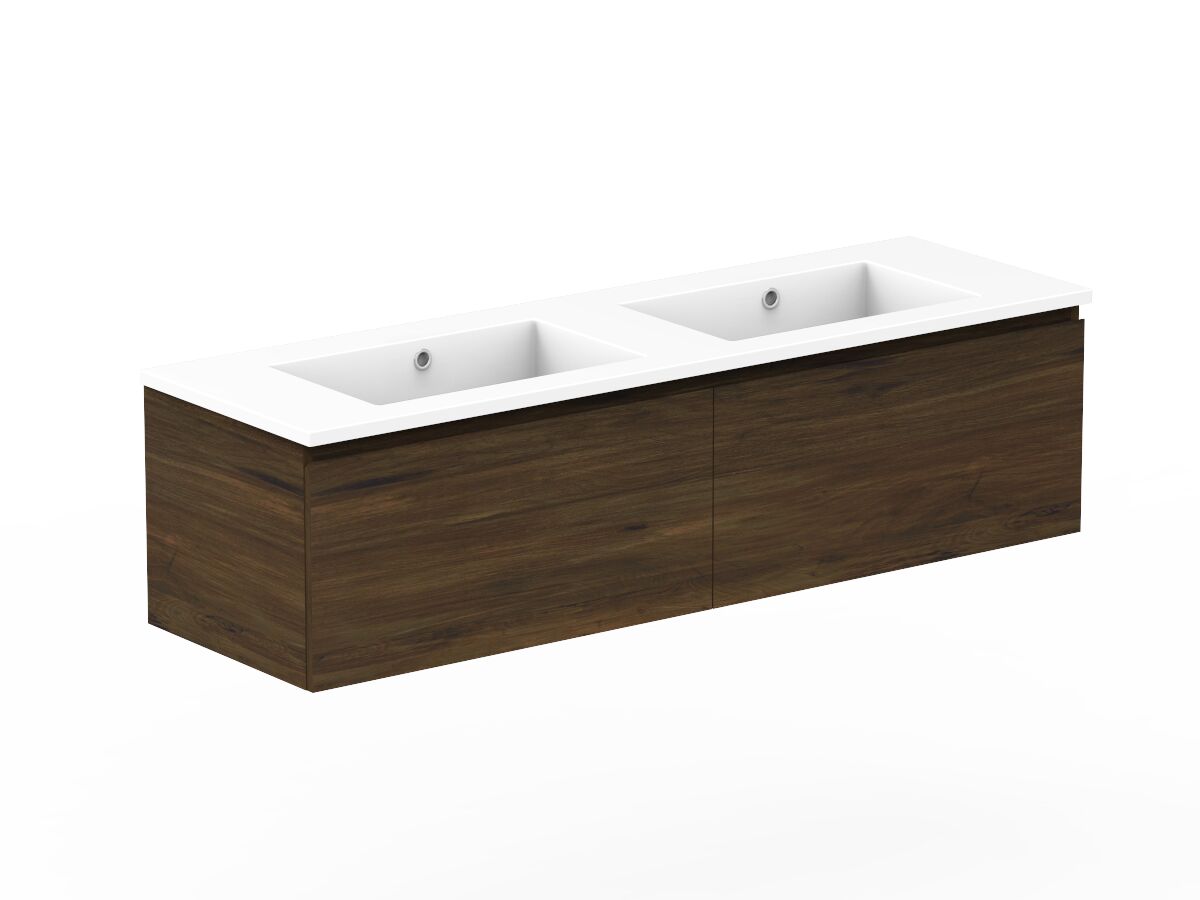 Reece Posh Domaine All Drawer 1500mm Wall Hung Vanity Double Basin Cast Marble Top