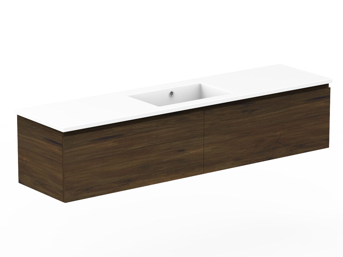 Reece Posh Domaine All Drawer 1800mm Wall Hung Vanity Centre Basin Cast Marble Top