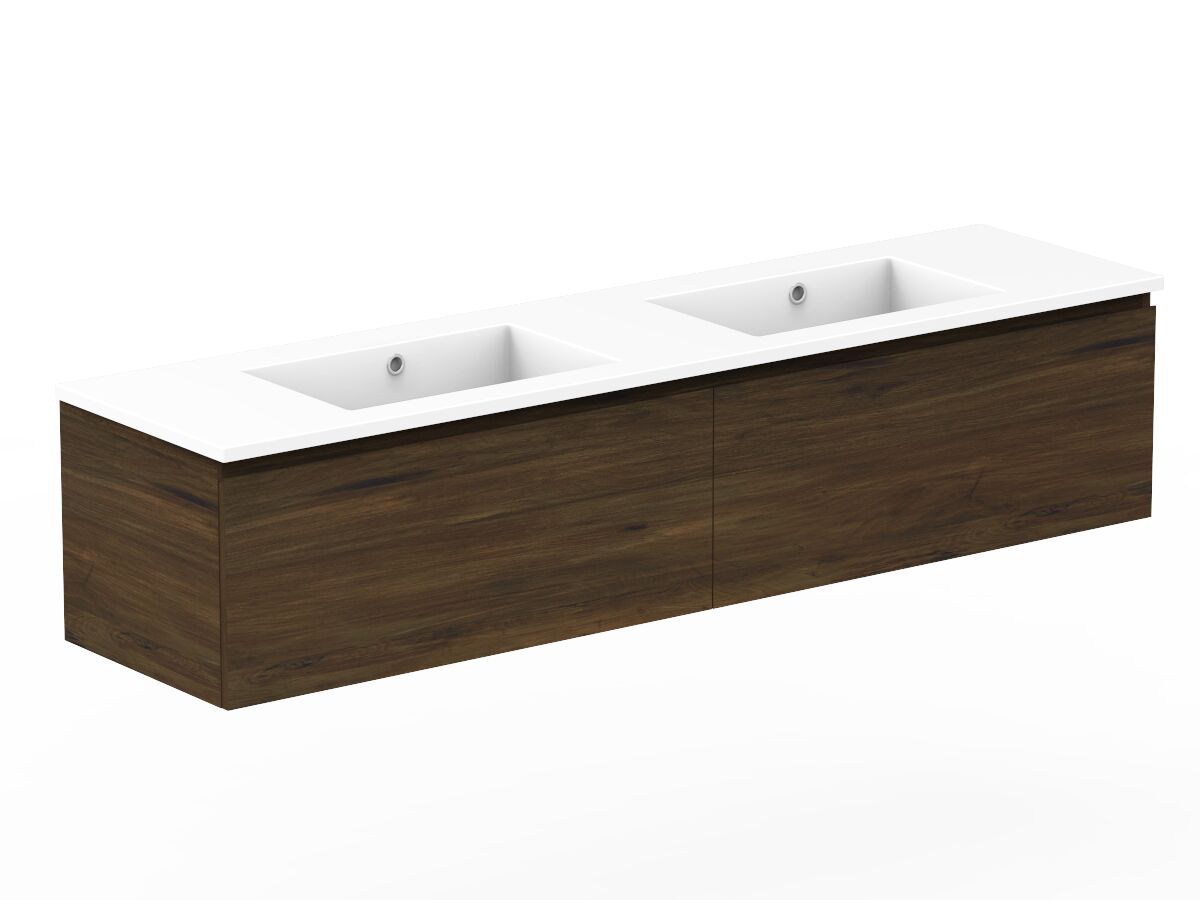 Reece Posh Domaine All Drawer 1800mm Wall Hung Vanity Double Basin Cast Marble Top