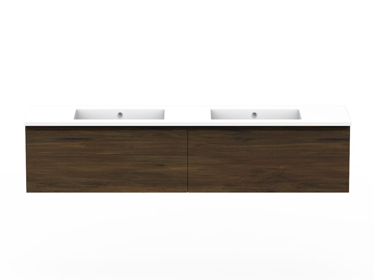 reece Posh Domaine All Drawer 1800mm Wall Hung Vanity Double Basin Cast Marble Top