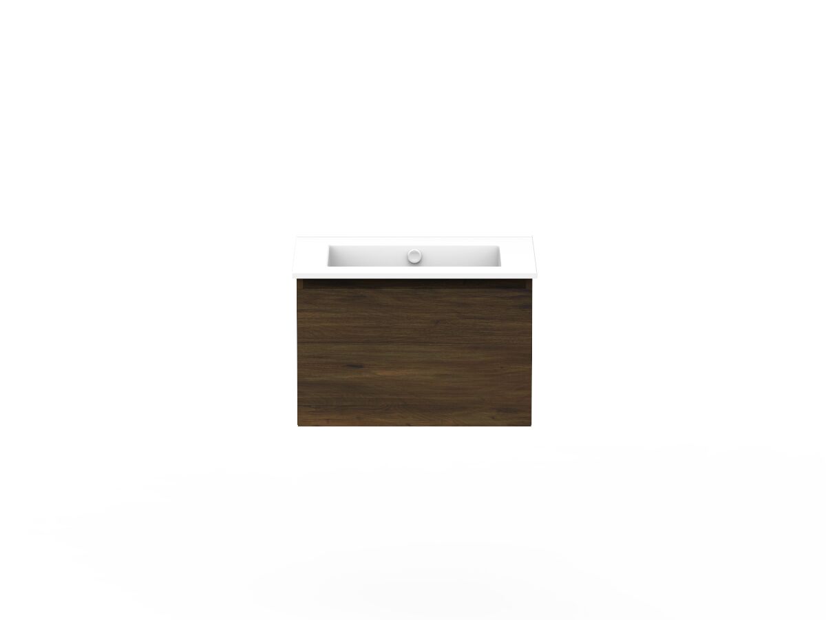 reece Posh Domaine All Drawer 600mm Wall Hung Vanity Centre Basin Ceramic Top