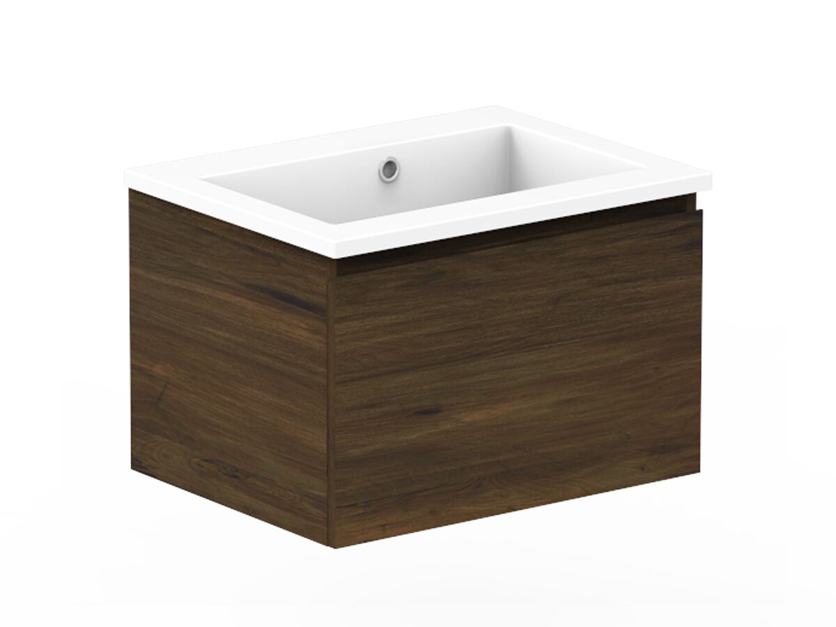 Reece Posh Domaine All Drawer 600mm Wall Hung Vanity Centre Basin Cast Marble Top