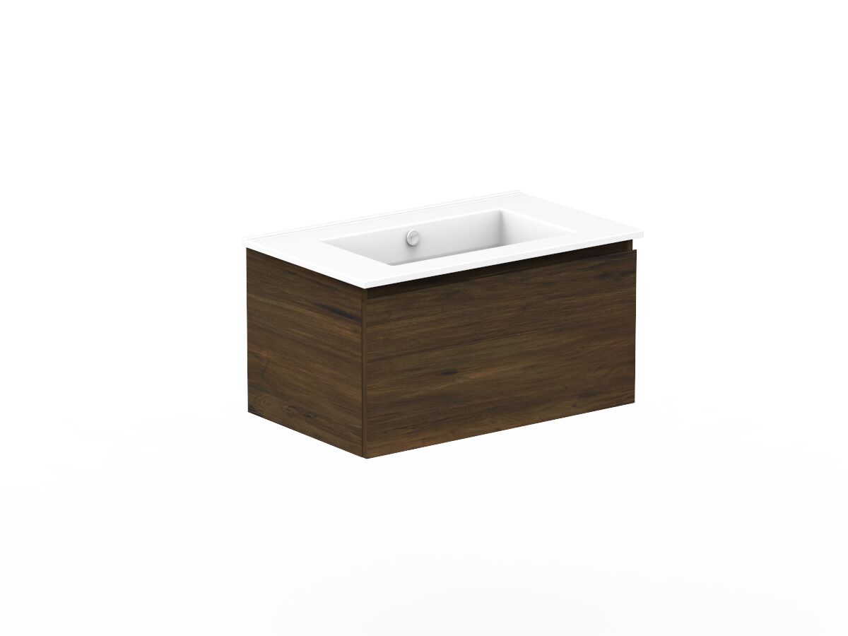 Reece Posh Domaine All Drawer 750mm Wall Hung Vanity Centre Basin Ceramic Top